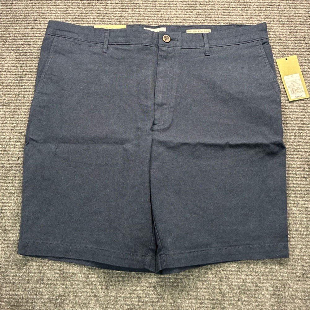 Goodfellow & Co Mens Every Wear Flat-Front Shorts Navy Blue Size 38 9in Inseam
